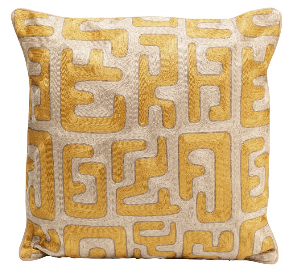 Kussen Meander geel en beige Kare Design