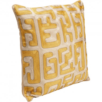 Kussen Meander geel en beige Kare Design