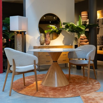 Eettafel Cono Ø120cm keramiek eik Kare Design