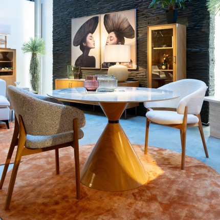 Eettafel Cono Ø120cm keramiek eik Kare Design