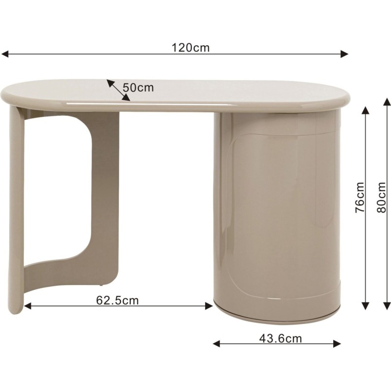 Bureau Groove taupe 120x80cm