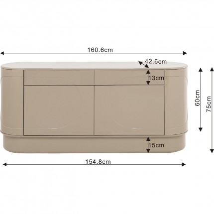 Sideboard Groove taupe Kare Design