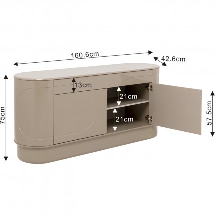Dressoir Groove taupe Kare Design