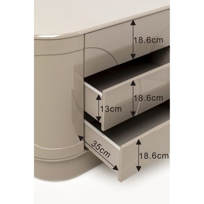 Commode  Groove taupe 100x75cm