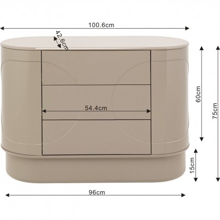 Ladekast Groove taupe Kare Design