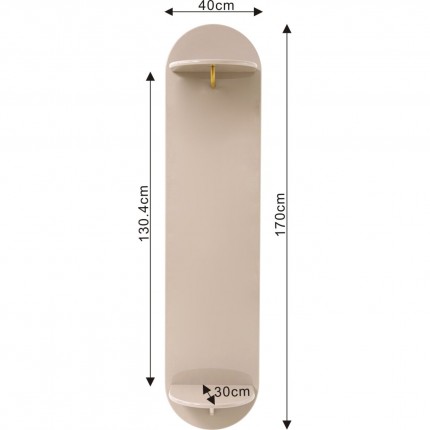 Wand Kapstok Groove taupe Kare Design