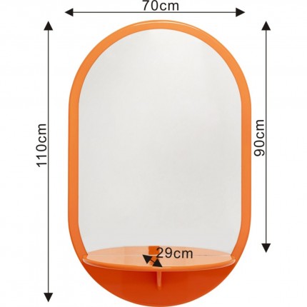 Wall Mirror Groove 110x70cm orange Kare Design