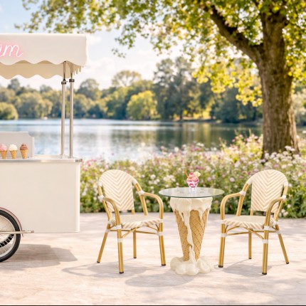 Tuinstoel met armleuningen Montmartre beige Kare Design