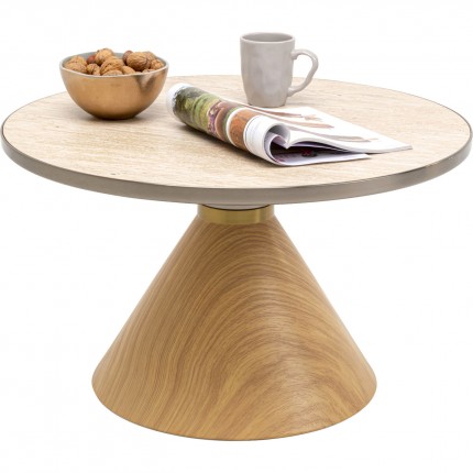 Salontafel Cono Travertino Ø70cm eik Kare Design