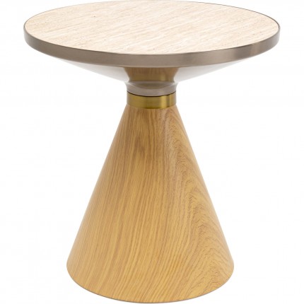 Side Table Cono Travertino Ø50cm oak Kare Design