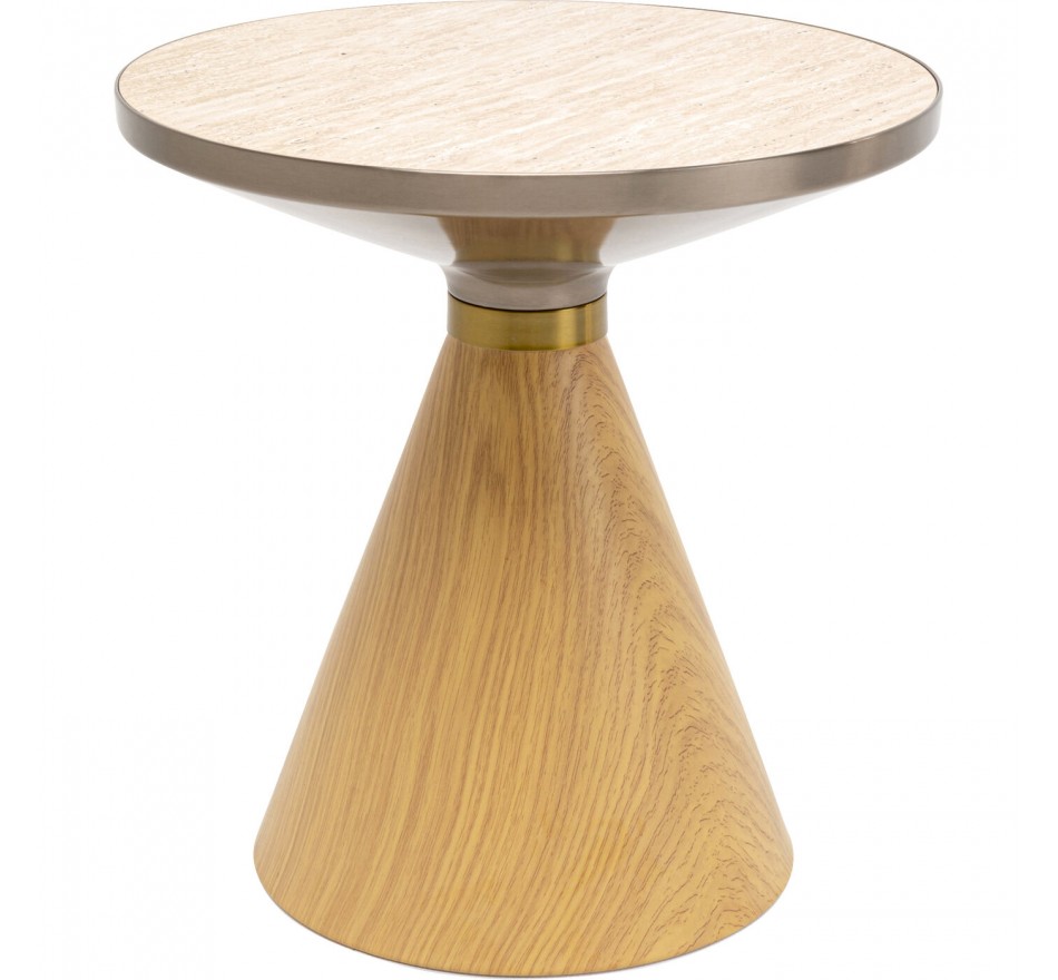 Side Table Cono Travertino Ø50cm oak Kare Design
