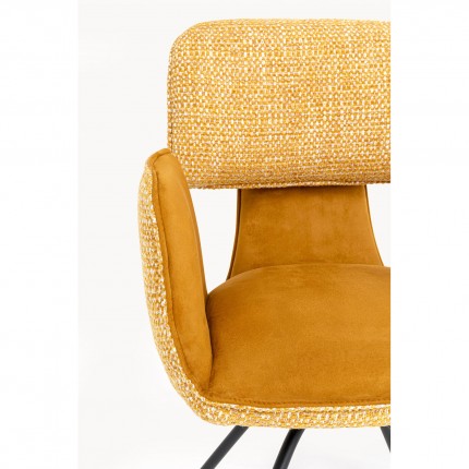 Draaistoel met armleuningen Helli oker Kare Design