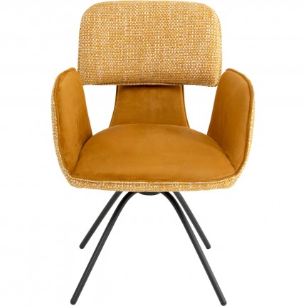 Draaistoel met armleuningen Helli oker Kare Design