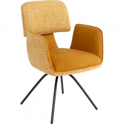 Draaistoel met armleuningen Helli oker Kare Design