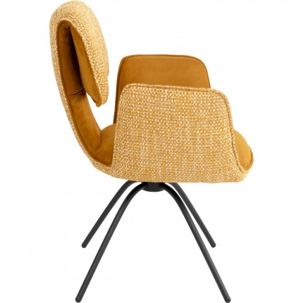 Draaistoel met armleuningen Helli oker Kare Design