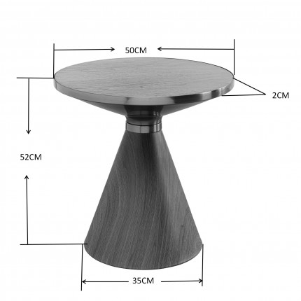 Bijzettafel Cono Travertino Ø50cm walnoot Kare Design