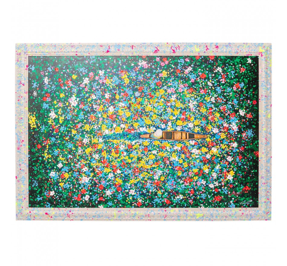 Schilderij drijvende bloemenmarkt 150x100cm Kare Design