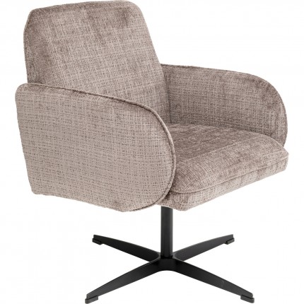 Swivel Chair with armrests Tabea brown Kare Design