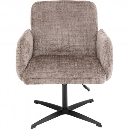 Swivel Chair with armrests Tabea brown Kare Design