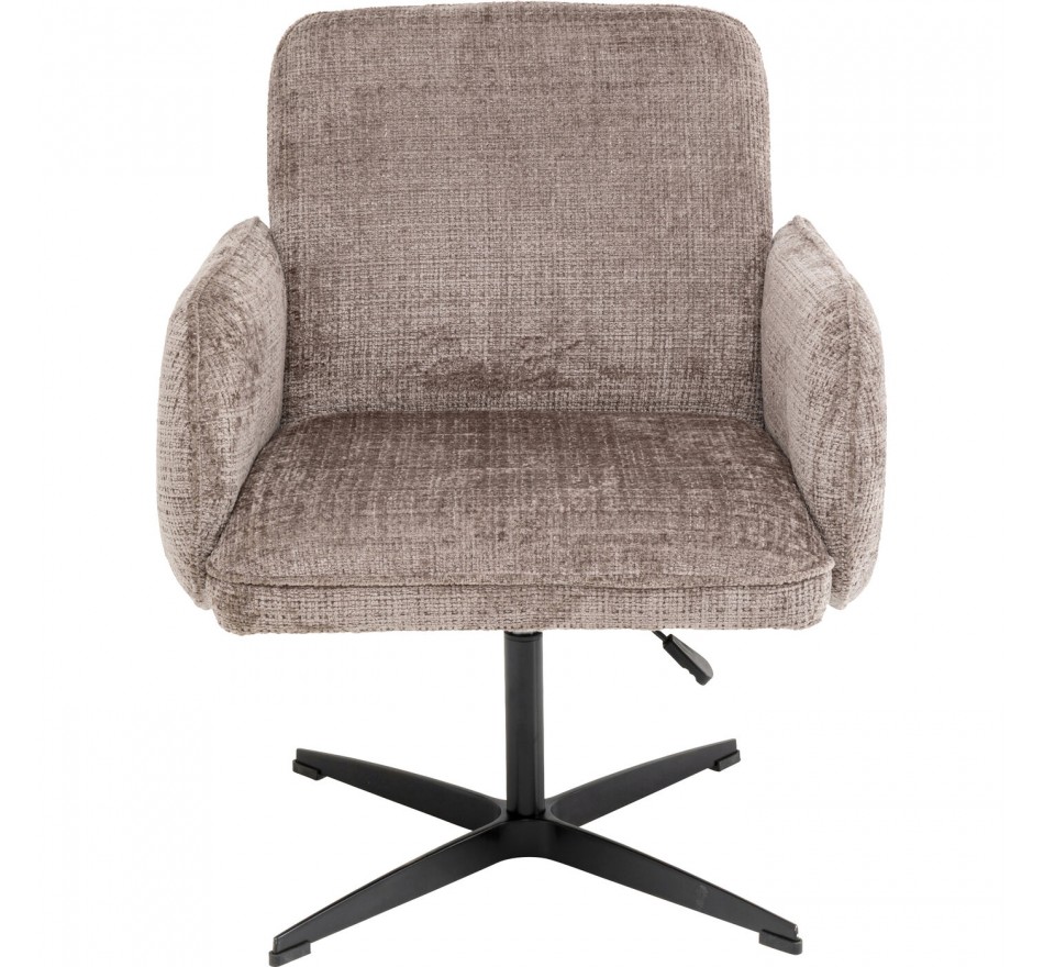 Swivel Chair with armrests Tabea brown Kare Design