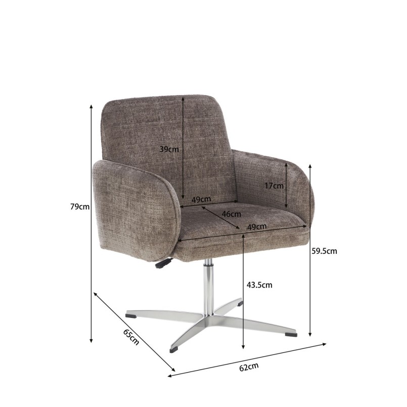 Chaise pivotante Tabea gris