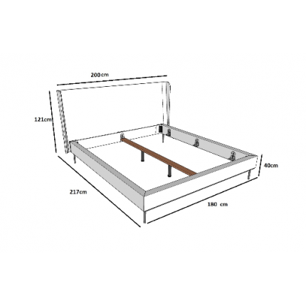 Bed Audrey 180x200cm fluweel oker Kare Design