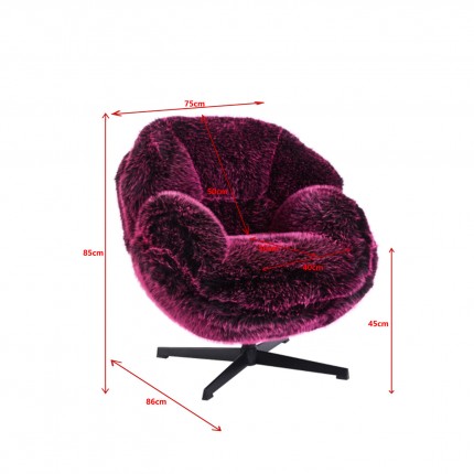 Swivel Armchair Cutie purple Kare Design