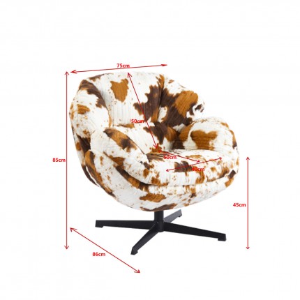 Draaifauteuil Cutie koe Kare Design
