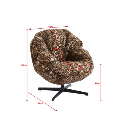 Swivel Armchair Cutie leopard Kare Design