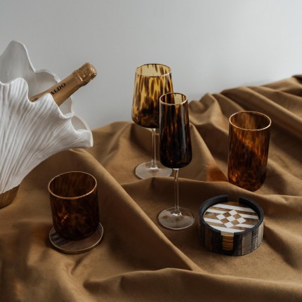 Waterglazen hoog Caramel (4/set) Kare Design