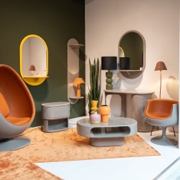 Wall Mirror Groove 110x70cm taupe Kare Design