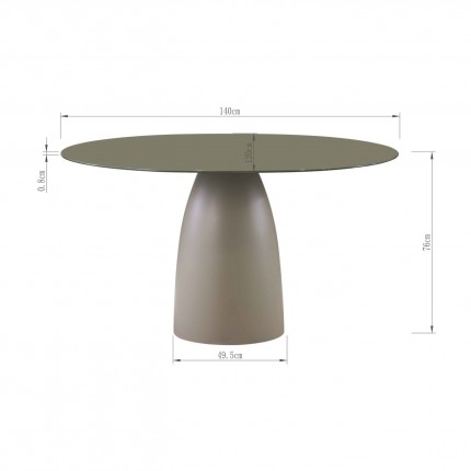 Eettafel Terry 140x120cm Kare Design