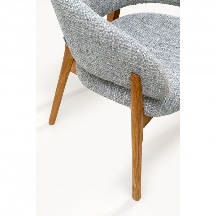 Stoel met armleuningen August Melange blauw Kare Design