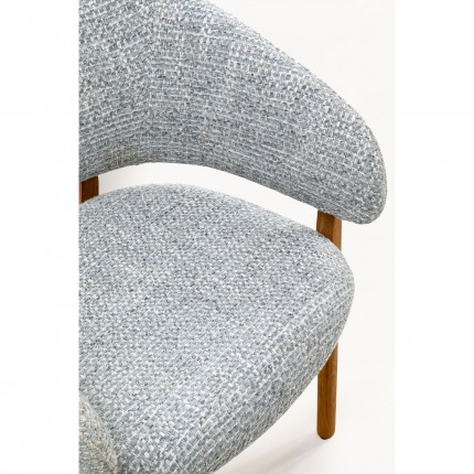 Stoel met armleuningen August Melange blauw Kare Design