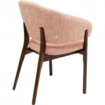 Stoel met armleuningen August Melange roze Kare Design