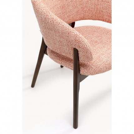 Chair with armrests August Melange pink Kare Design