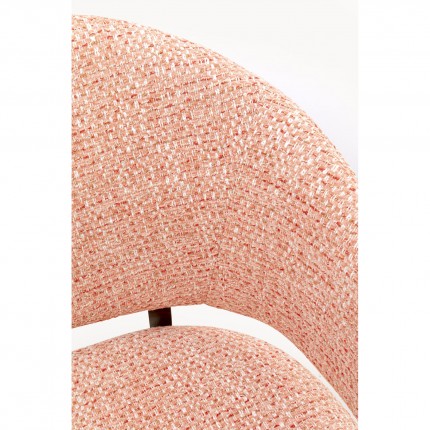 Stoel met armleuningen August Melange roze Kare Design