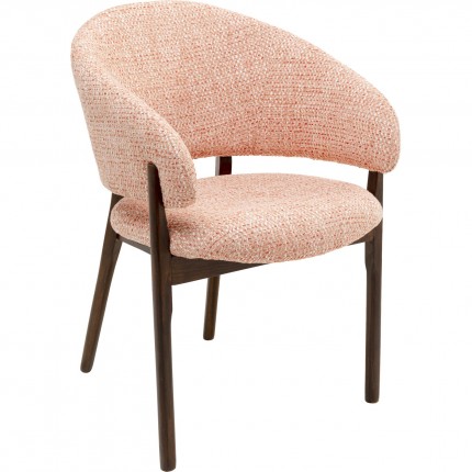 Chair with armrests August Melange pink Kare Design