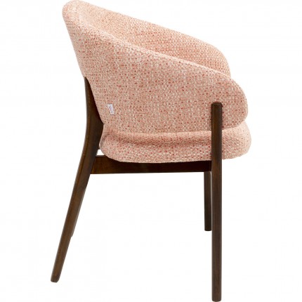 Stoel met armleuningen August Melange roze Kare Design