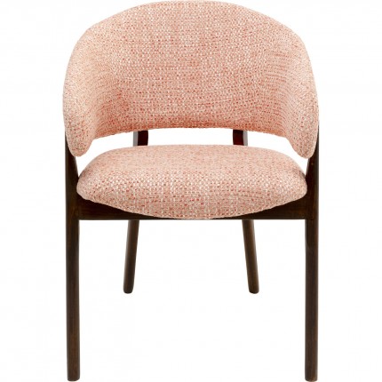 Chair with armrests August Melange pink Kare Design