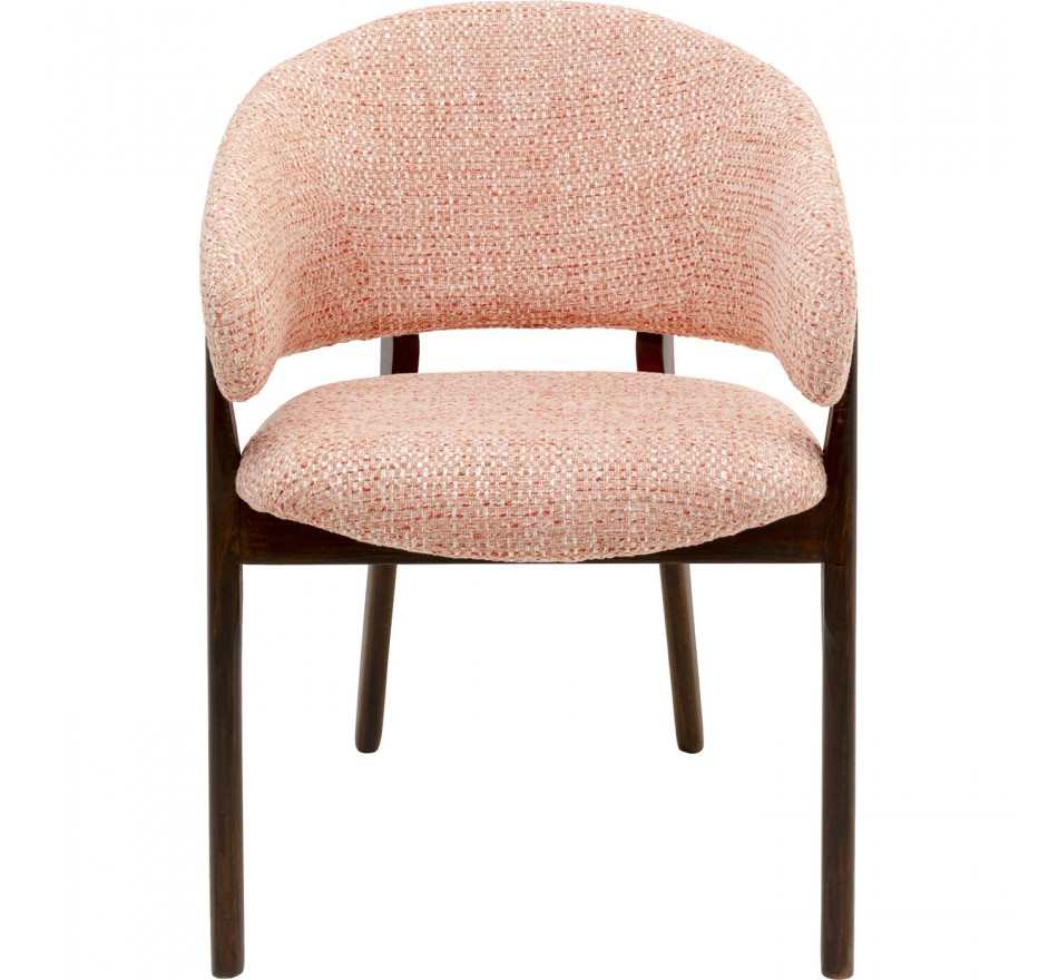 Stoel met armleuningen August Melange roze Kare Design