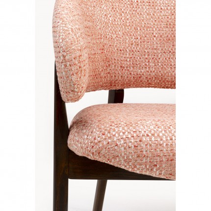Stoel met armleuningen August Melange roze Kare Design