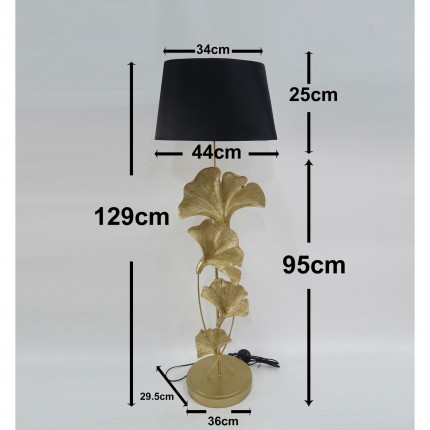 Vloerlamp ginkgobladeren 129cm goud Kare Design