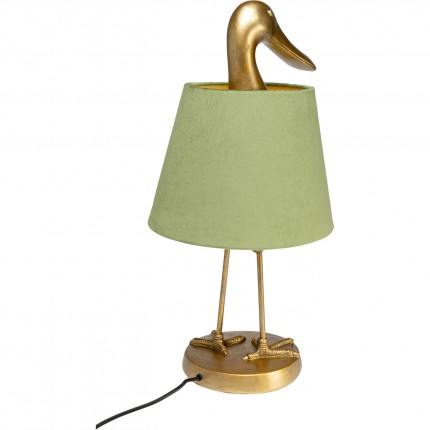 Tafellamp eend goud en groen Kare Design
