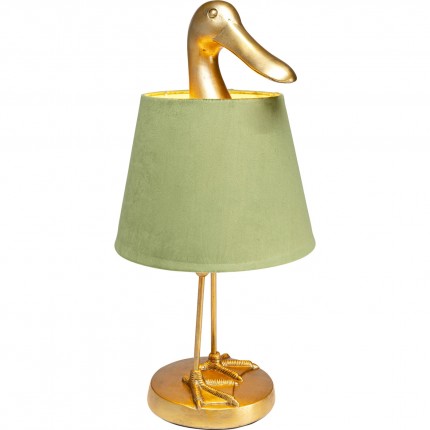 Table lamp duck gold and green Kare Design