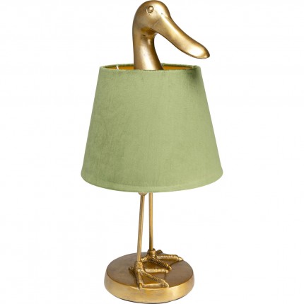Table lamp duck gold and green Kare Design