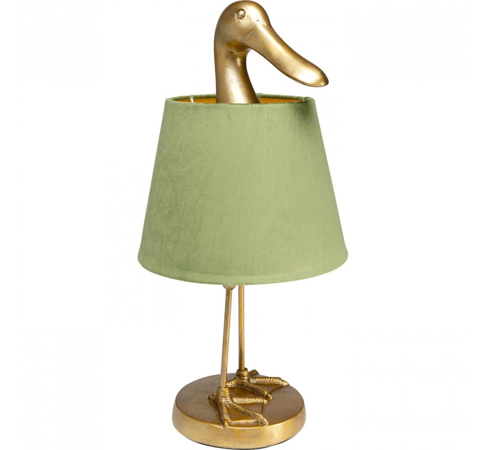 Table lamp duck gold and green Kare Design