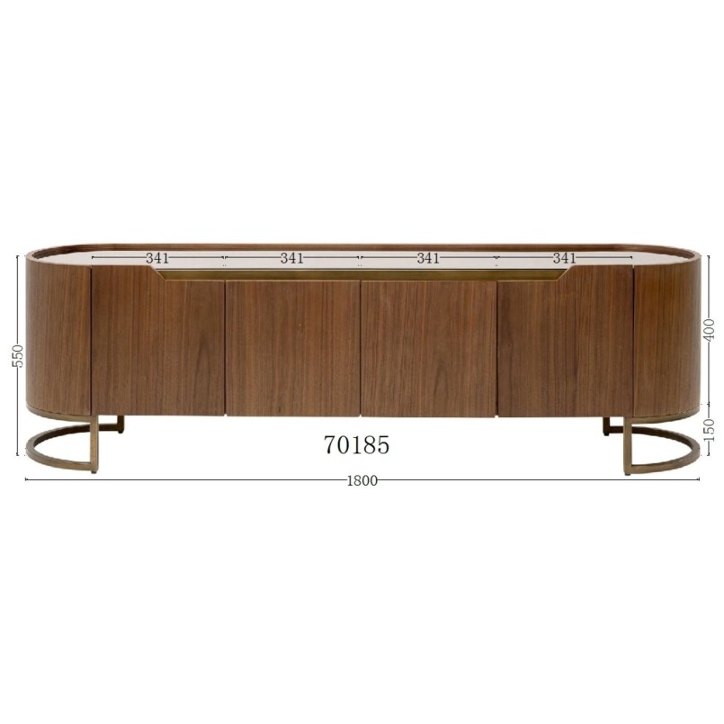 TV-meubel met hout- en glaseffect - Giorgio - Kare Design