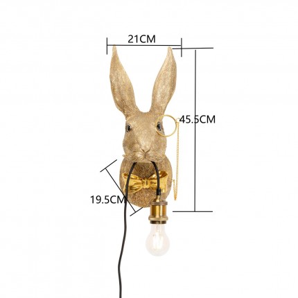 Wandlamp konijn gentleman goud Kare Design