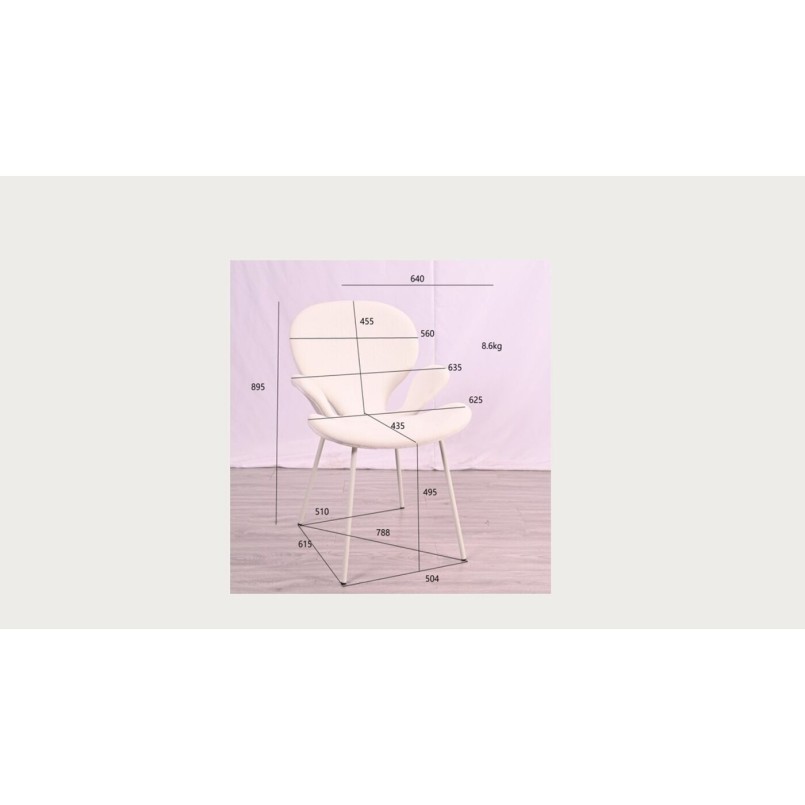 Chaise a. acc. Soft Blossom crème Mono